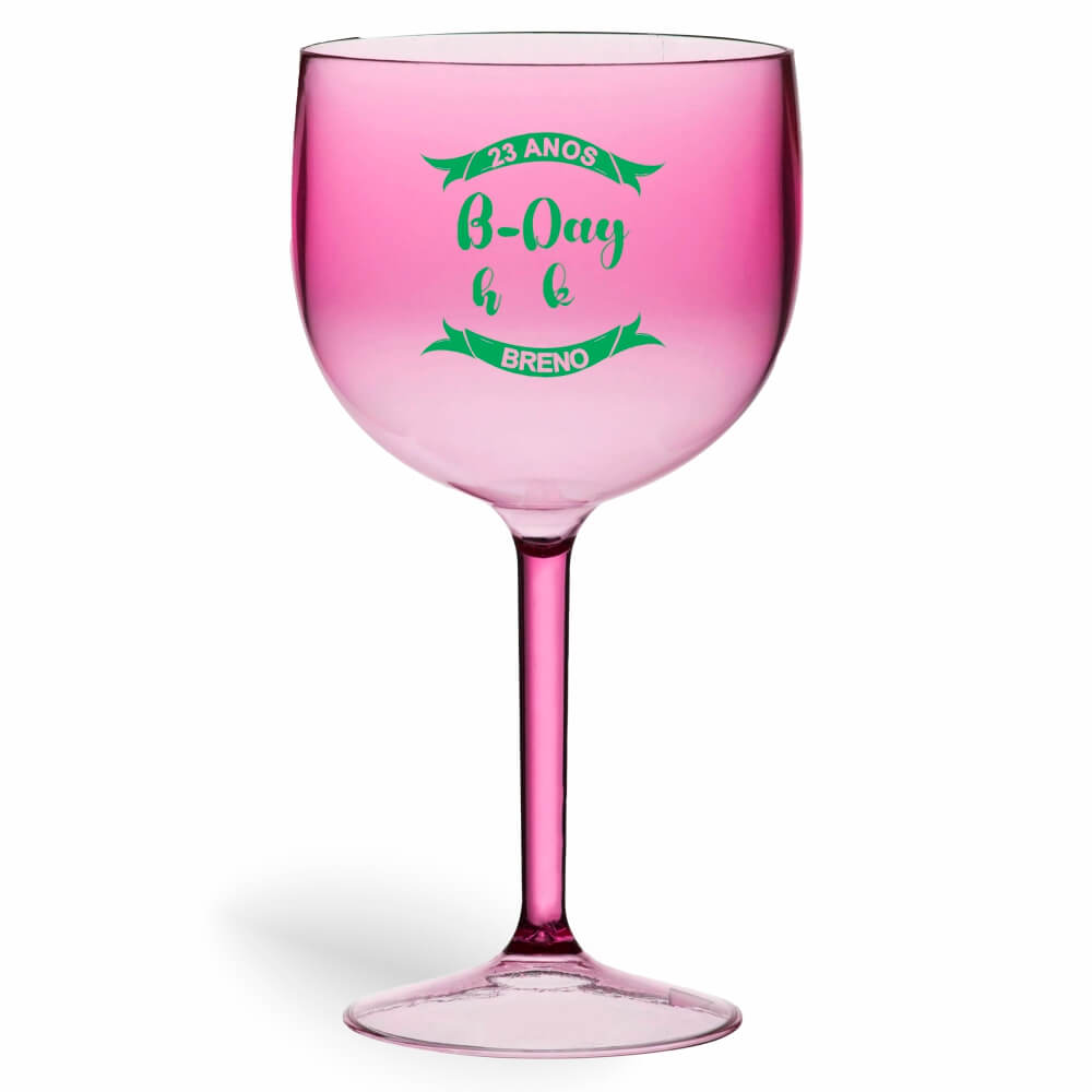 Taça de Gin de 580ml Rosa Transparente