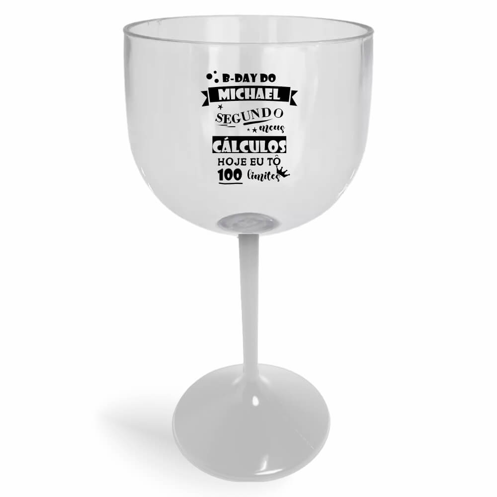 Taça de Gin de 580ml Branca Cristal e Haste Colorida