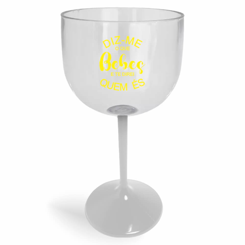 Taça de Gin de 580ml Branca Cristal e Haste Colorida
