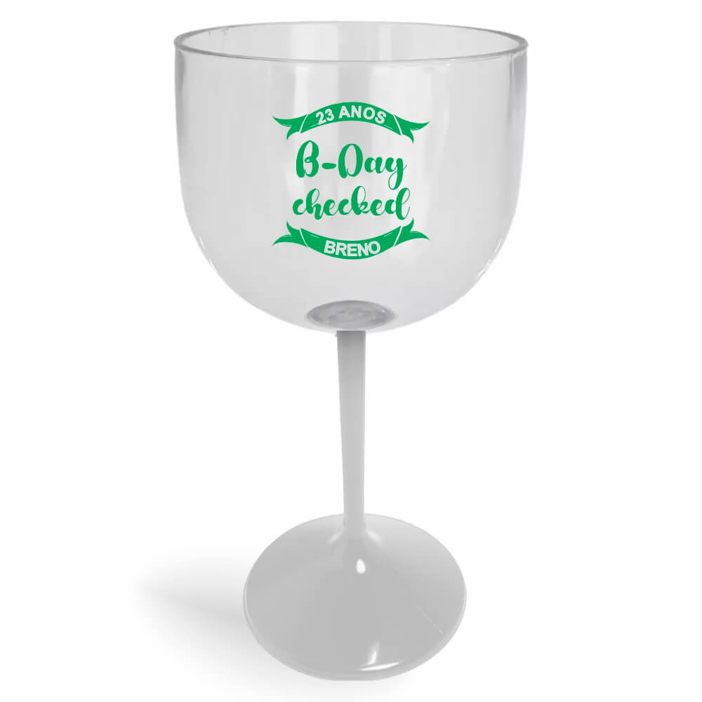 Taça de Gin de 580ml Branca Cristal e Haste Colorida