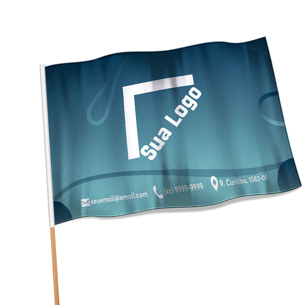 Bandeiras Cacharrel Costura Linha Branca Overlock Com Bastão (1400x900mm)