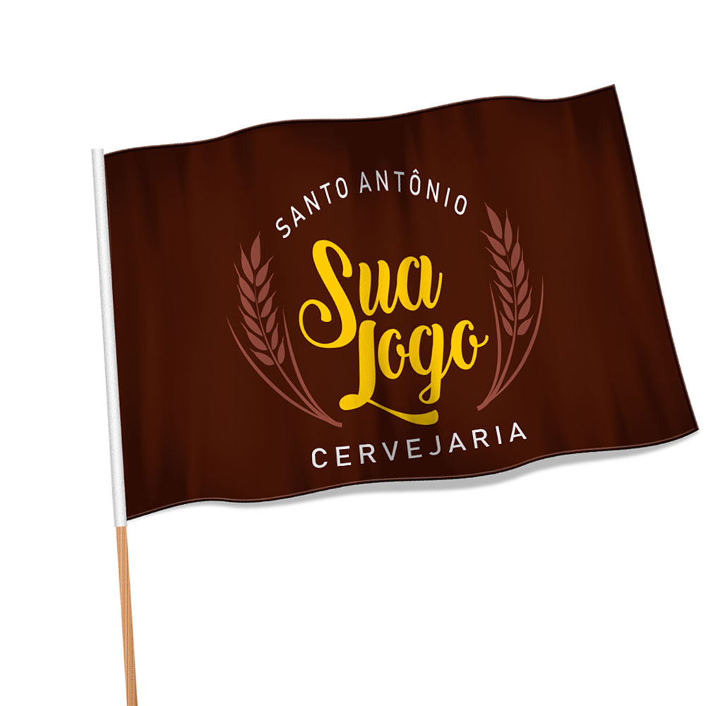 Bandeiras Cacharrel Costura Linha Branca Overlock Com Bastão (700x450mm)