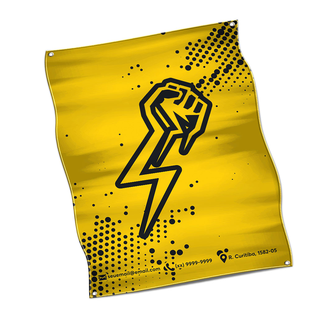 Bandeiras Cacharrel Costura Linha Branca Overlock Com Ilhós (1400x1800mm)