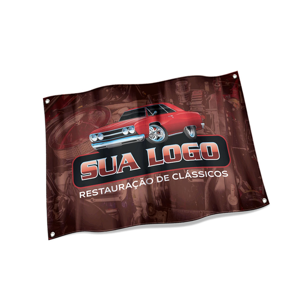 Bandeiras Cacharrel Costura Linha Branca Overlock Com Ilhós (700x450mm)