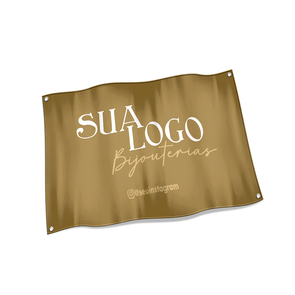 Bandeiras Cacharrel Costura Linha Branca Overlock Com Ilhós (700x450mm)