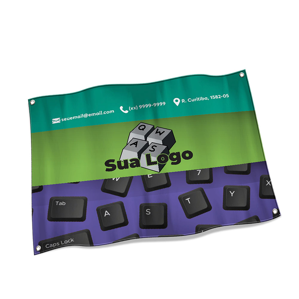 Bandeiras Cacharrel Costura Linha Branca Overlock Com Ilhós (900x700mm)