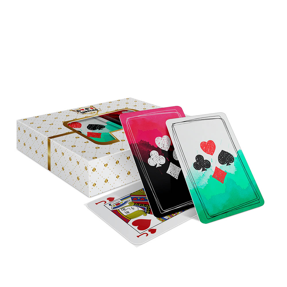 Baralho Duplo 108 Cartas Baralho Com Caixa Padrão Couchê 300g Com Laminação Fosca