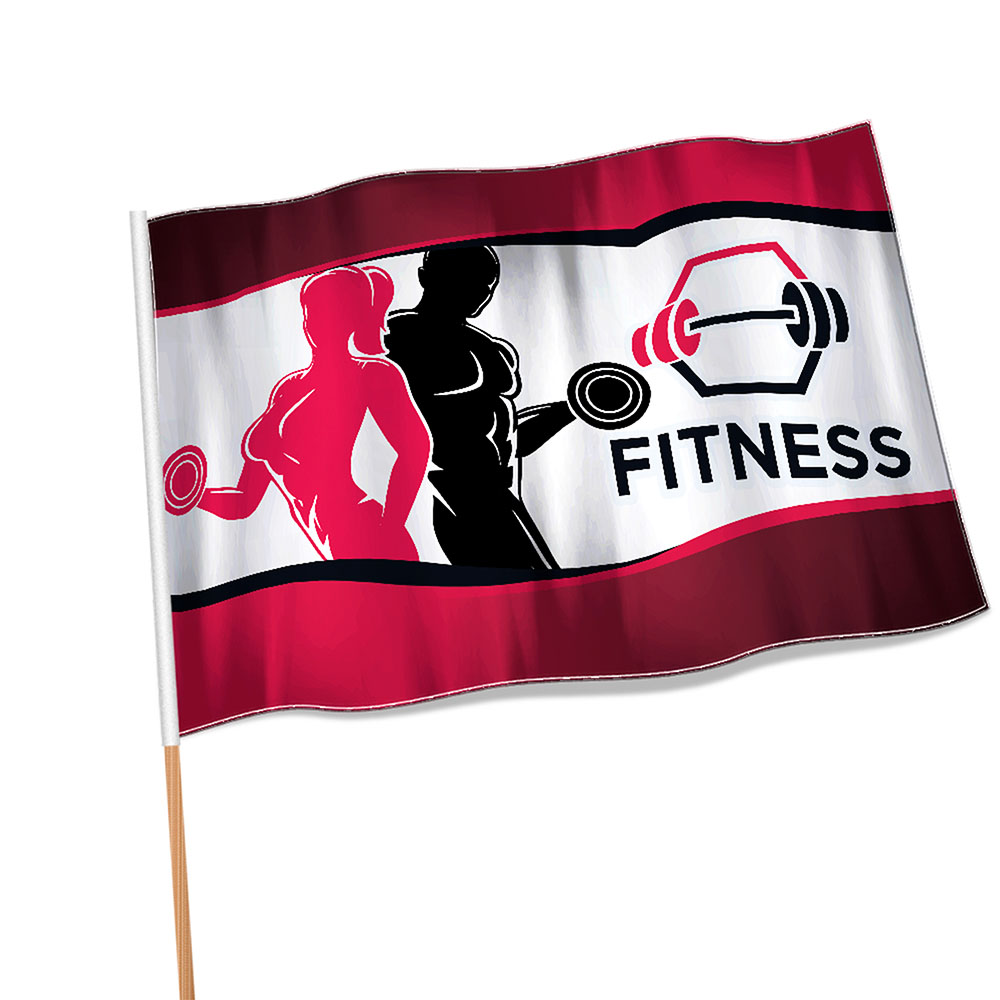 Bandeiras Elastano Costura Linha Branca Overlock Com Bastão (1400x900mm)