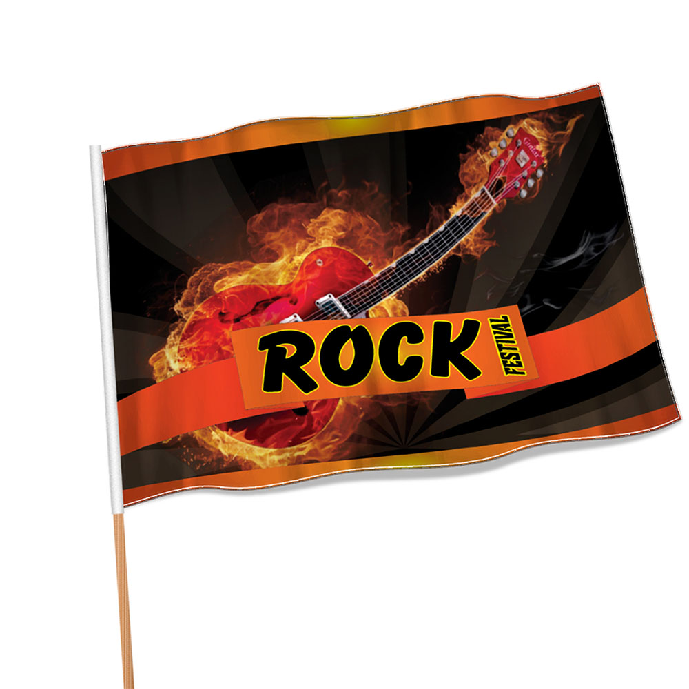 Bandeiras Elastano Costura Linha Branca Overlock Com Bastão (700x450mm)