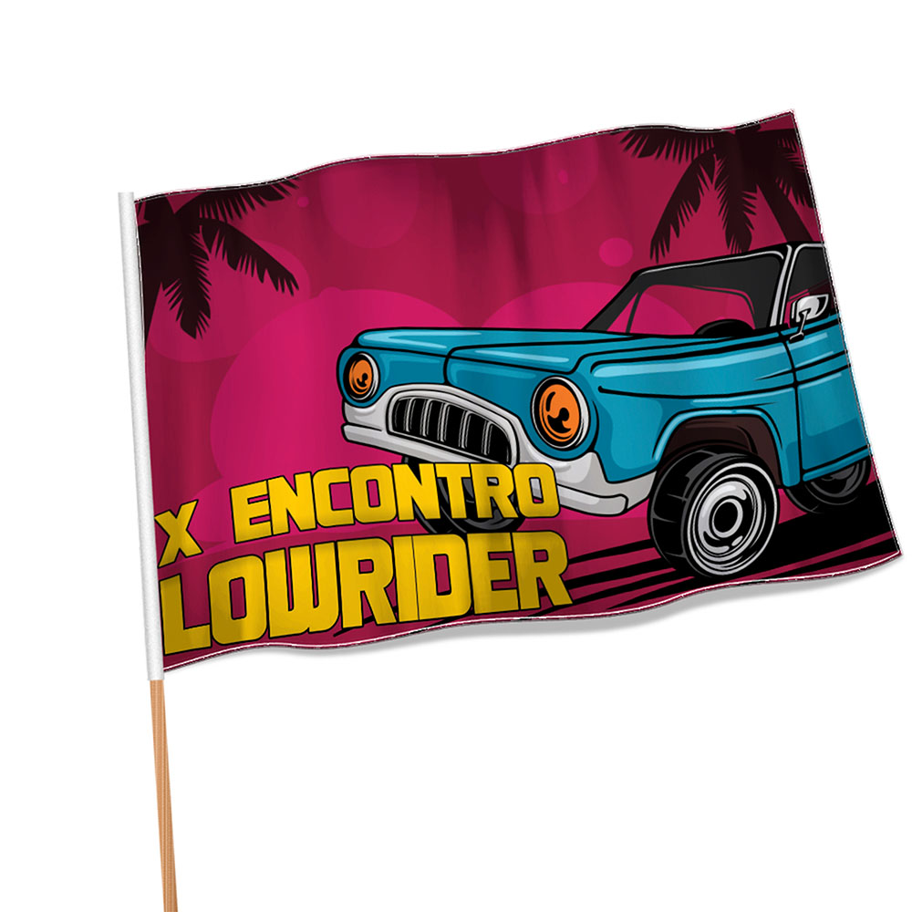 Bandeiras Elastano Costura Linha Branca Overlock Com Bastão (700x450mm)