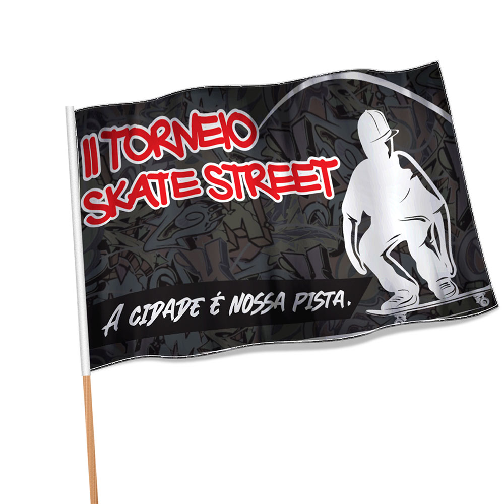 Bandeiras Elastano Costura Linha Branca Overlock Com Bastão (700x450mm)