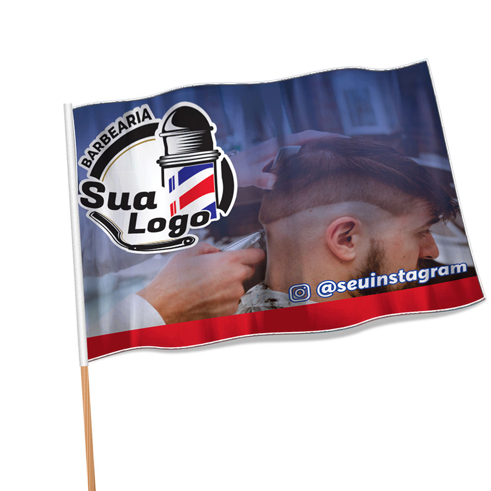 Bandeiras Elastano Costura Linha Branca Overlock Com Bastão (900x700mm)