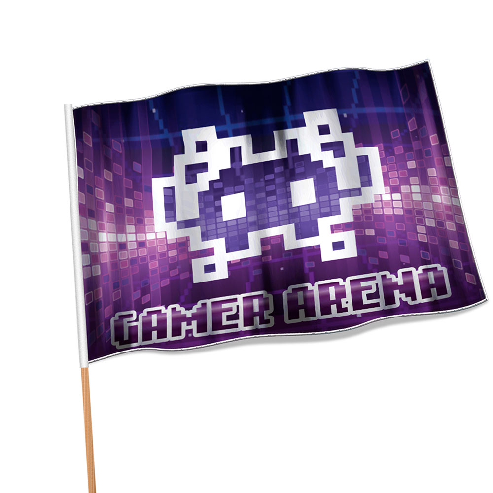 Bandeiras Elastano Costura Linha Branca Overlock Com Bastão (900x700mm)