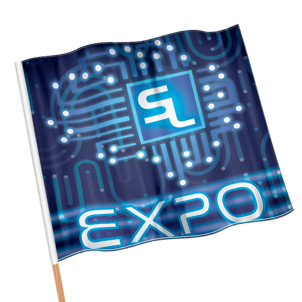 Bandeiras Elastano Costura Linha Branca Overlock Com Bastão (Metro Quadrado)