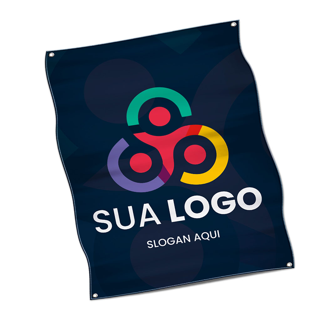 Bandeiras Elastano Costura Linha Branca Overlock Com Ilhós (1400x1800mm)