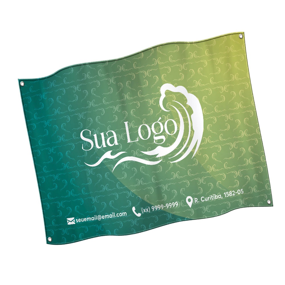 Bandeiras Elastano Costura Linha Branca Overlock Com Ilhós (1400x900mm)