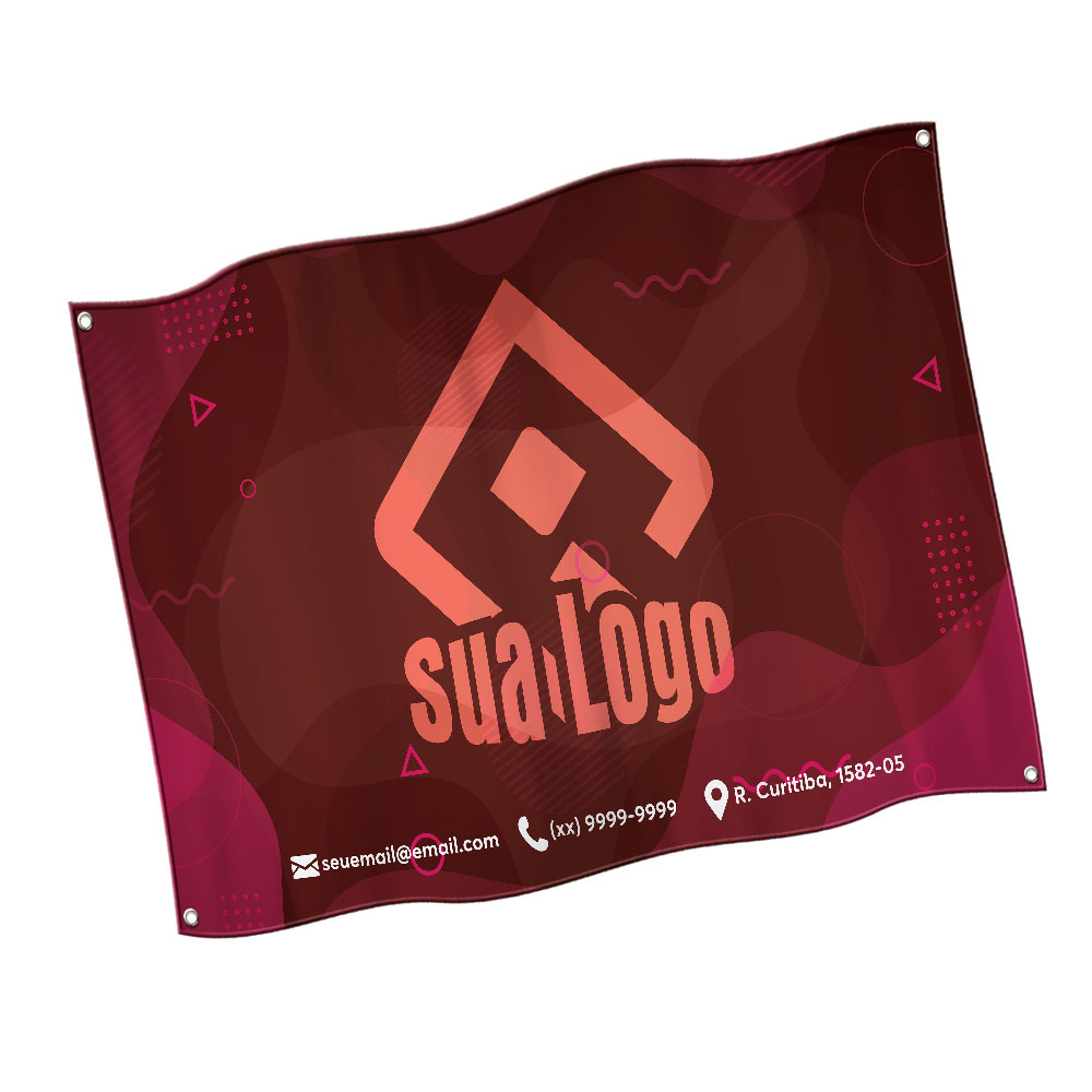 Bandeiras Elastano Costura Linha Branca Overlock Com Ilhós (1400x900mm)