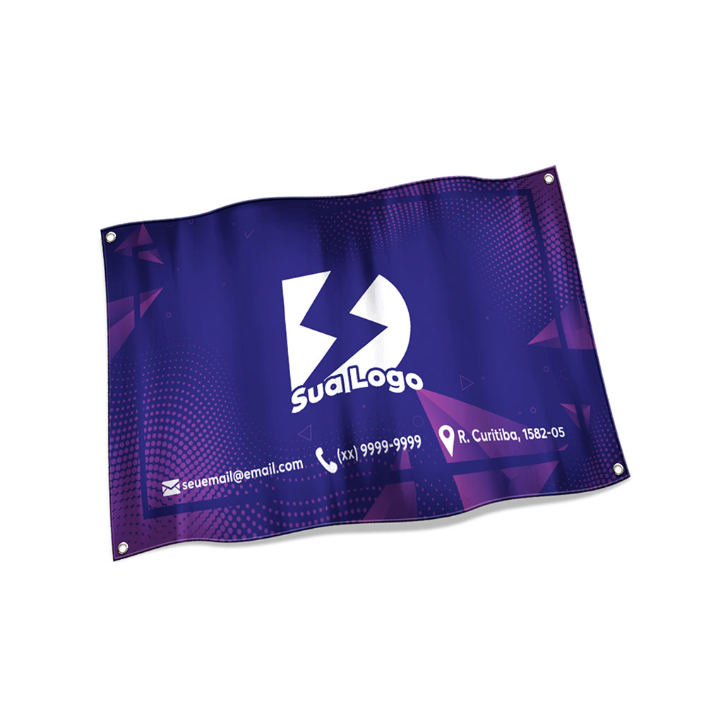 Bandeiras Elastano Costura Linha Branca Overlock Com Ilhós (700x450mm)