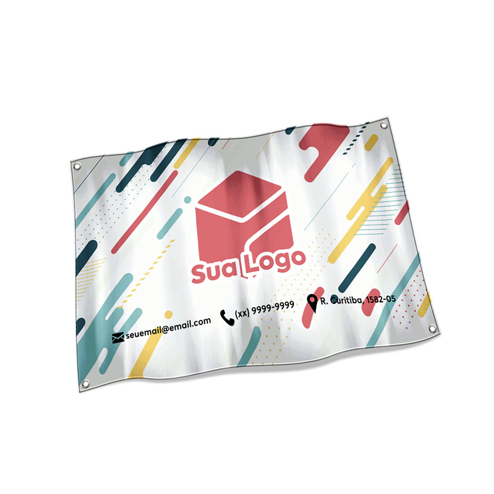 Bandeiras Elastano Costura Linha Branca Overlock Com Ilhós (700x450mm)