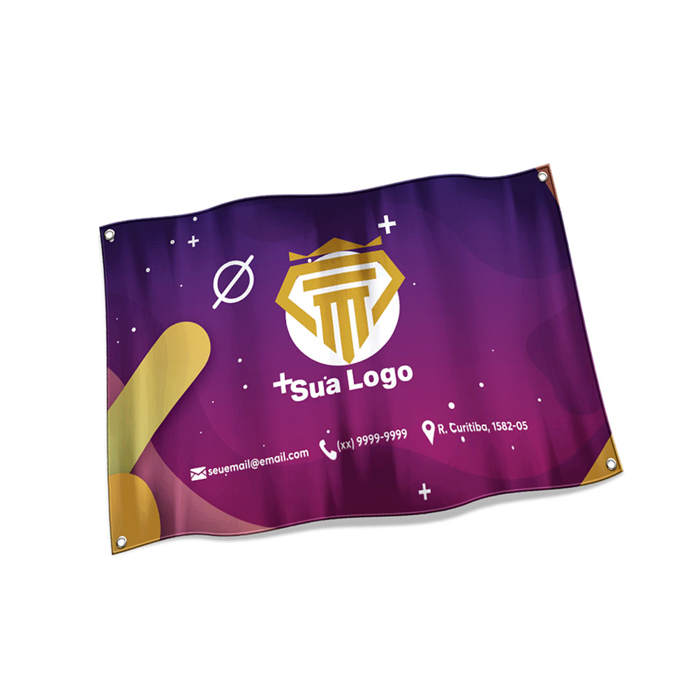 Bandeiras Elastano Costura Linha Branca Overlock Com Ilhós (700x450mm)