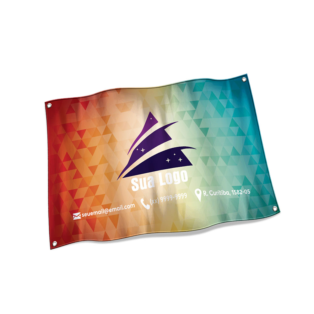 Bandeiras Elastano Costura Linha Branca Overlock Com Ilhós (700x450mm)