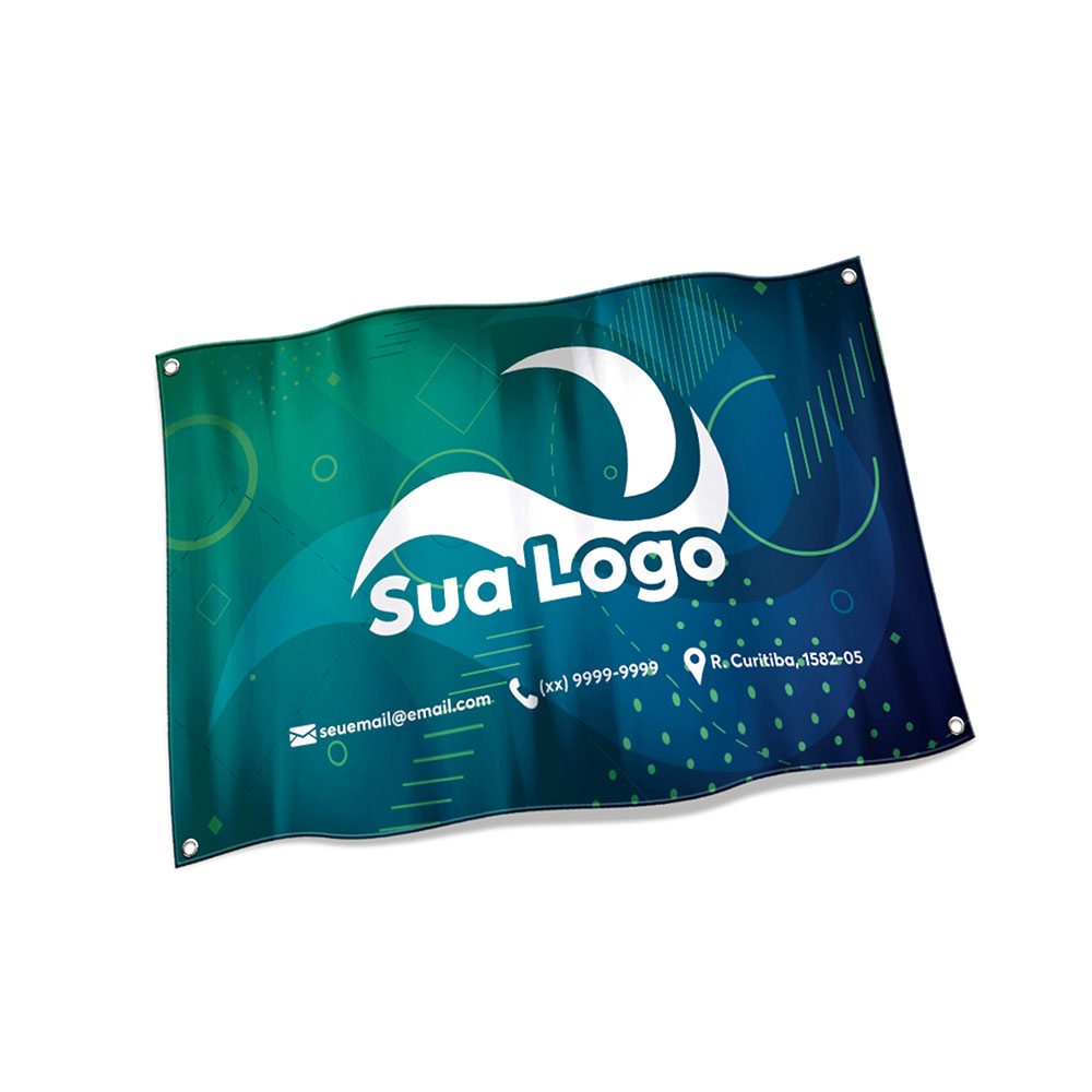 Bandeiras Elastano Costura Linha Branca Overlock Com Ilhós (700x450mm)