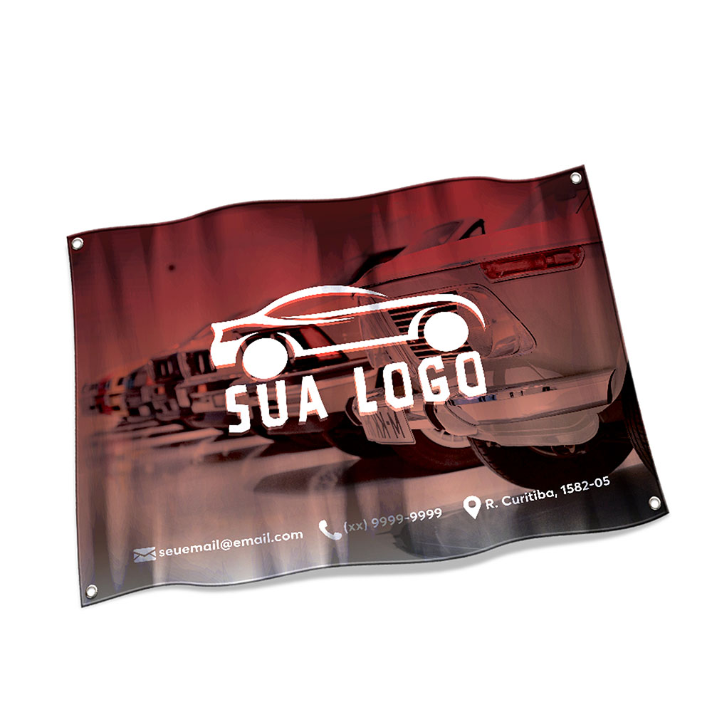 Bandeiras Elastano Costura Linha Branca Overlock Com Ilhós (900x700mm)