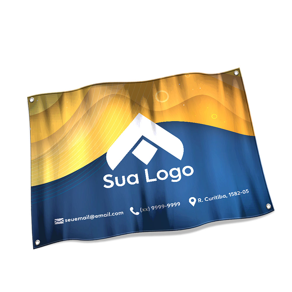 Bandeiras Elastano Costura Linha Branca Overlock Com Ilhós (900x700mm)