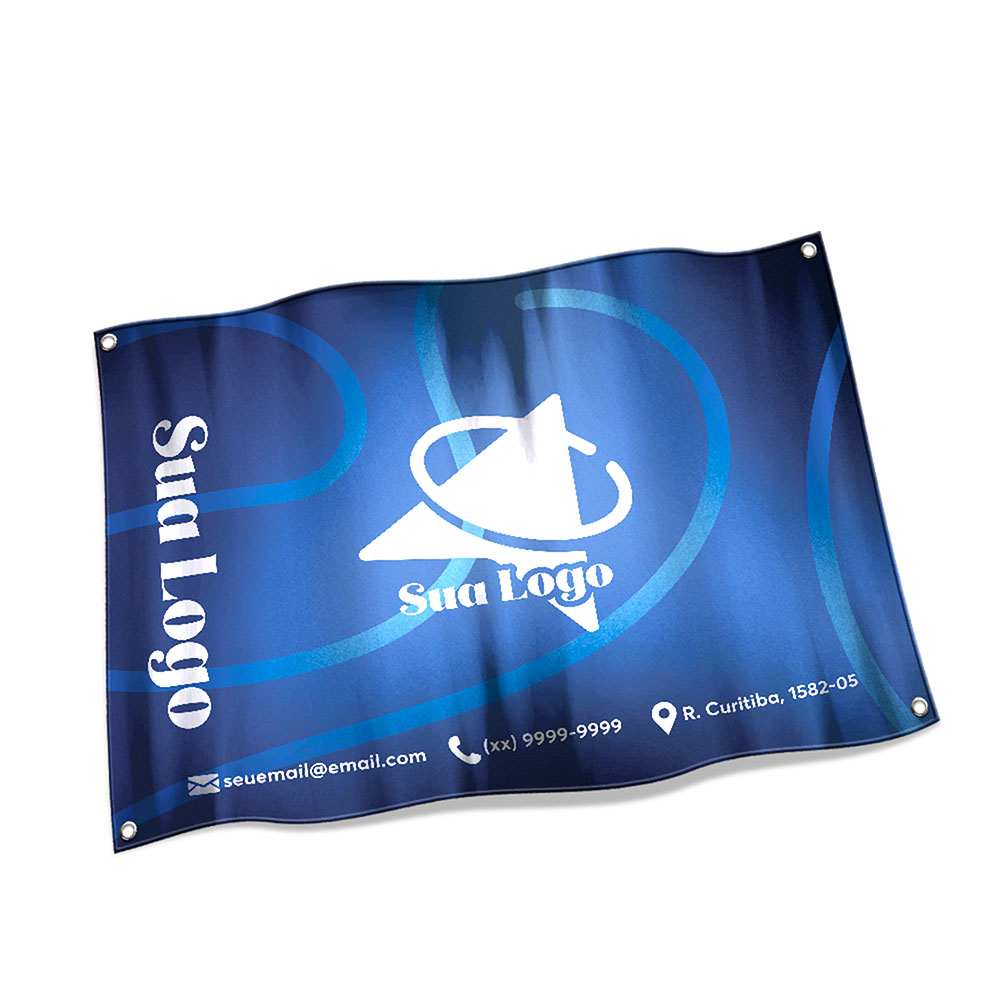 Bandeiras Elastano Costura Linha Branca Overlock Com Ilhós (900x700mm)