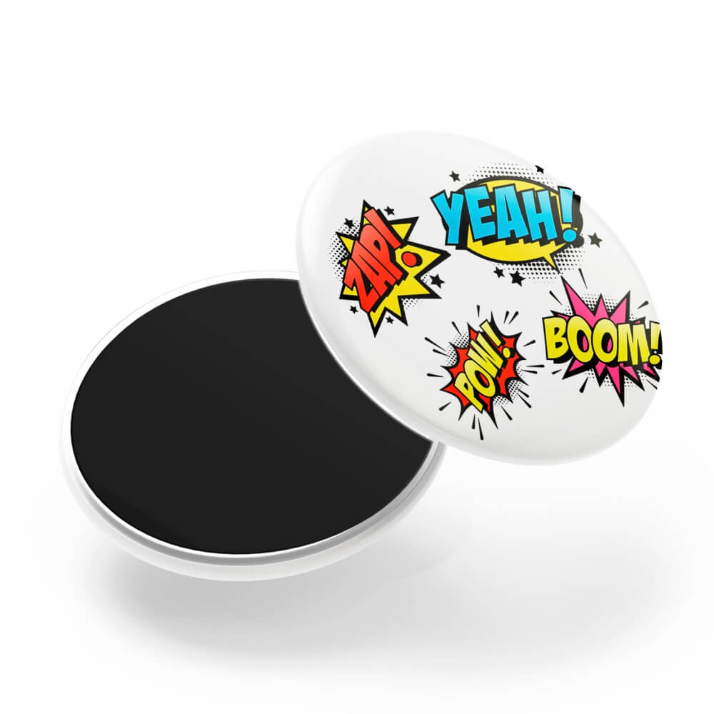 Bottons E Pins Personalizados Com Manta Magnética Modelo Redondo Para Geladeira (35mm)