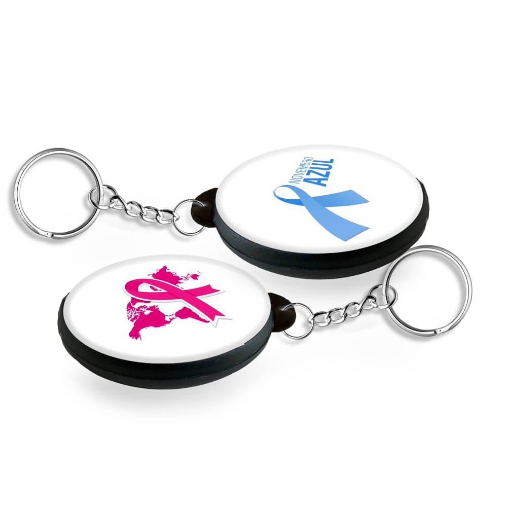 Bottons E Pins Personalizados Dupla Face Com Chaveiro Modelo Redondo Branco (35mm)