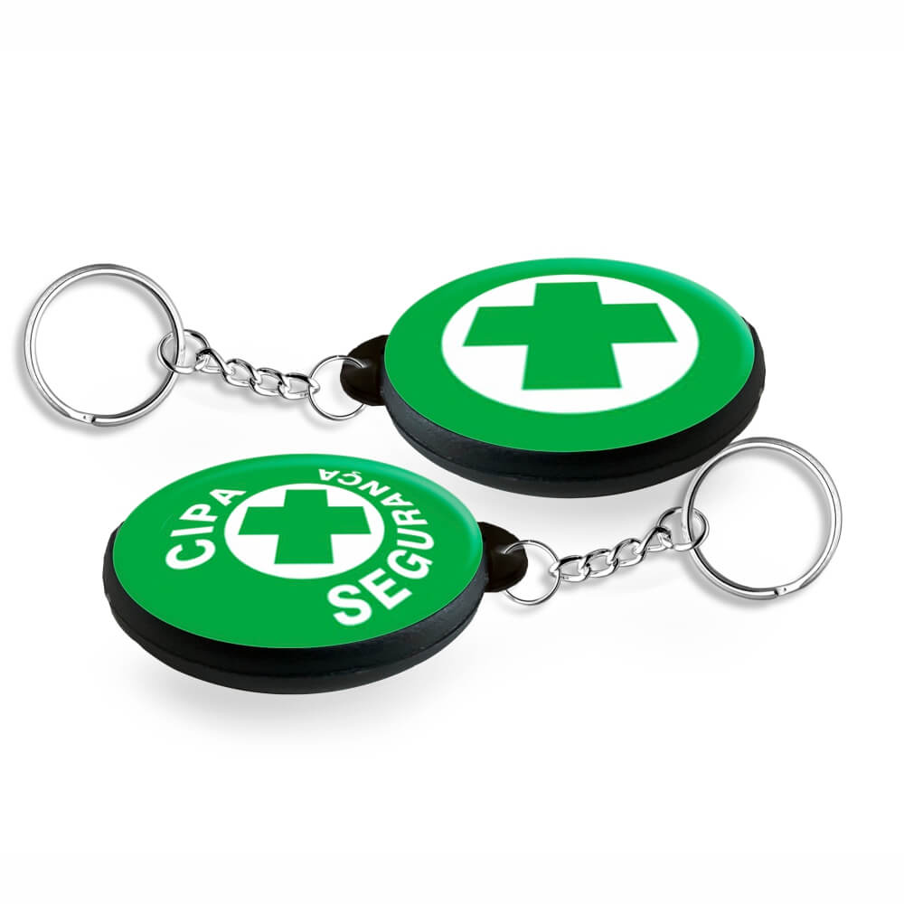 Bottons E Pins Personalizados Dupla Face Com Chaveiro Modelo Redondo Preto (35mm)