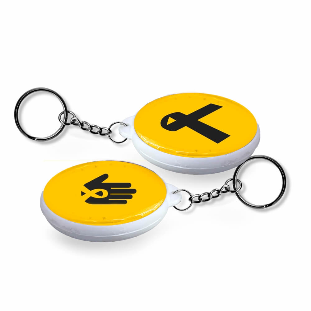 Bottons E Pins Personalizados Dupla Face Com Chaveiro Modelo Redondo Branco (35mm)