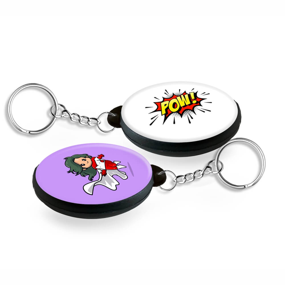 Bottons E Pins Personalizados Dupla Face Com Chaveiro Modelo Redondo Preto (35mm)