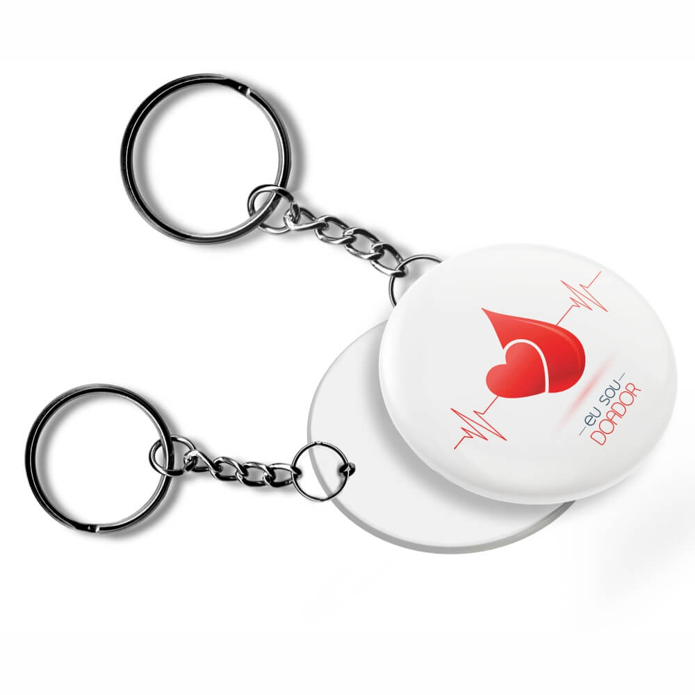 Bottons E Pins Personalizados Uma Face Com Chaveiro Modelo Redondo 55mm