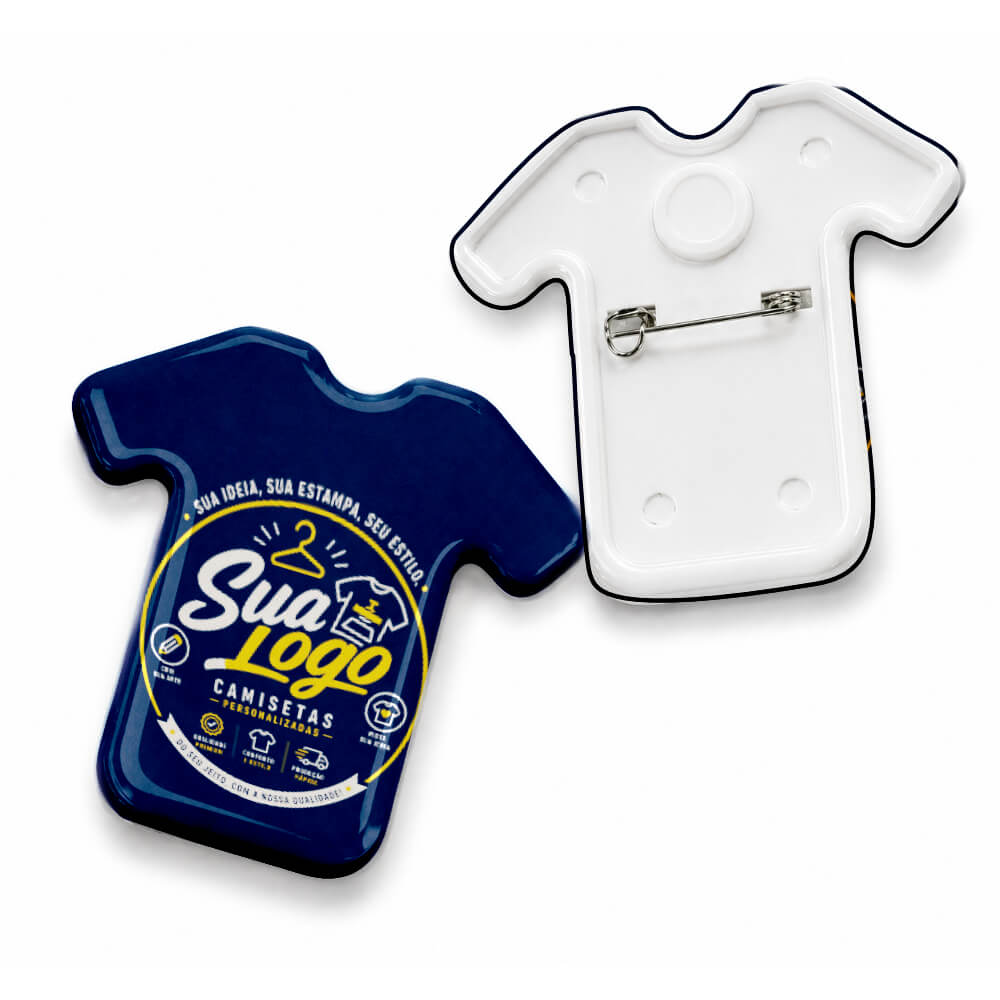 Bottons E Pins Personalizados Com Alfinete Modelo Camisa (59x60mm)