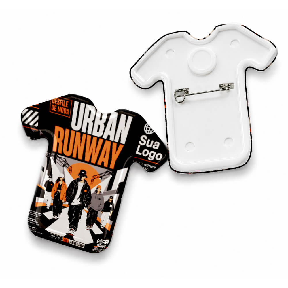 Bottons E Pins Personalizados Com Alfinete Modelo Camisa (59x60mm)