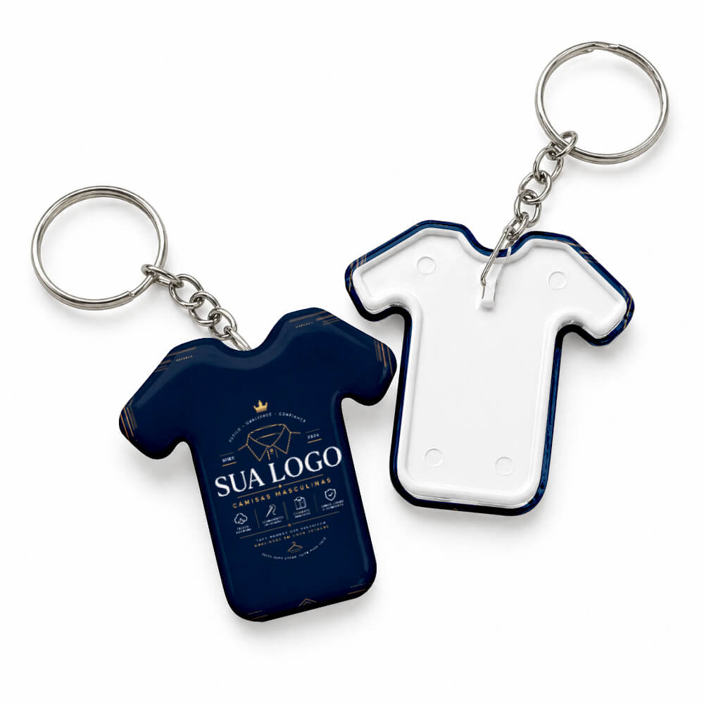 Bottons E Pins Personalizados Uma Face Com Chaveiro Modelo Camisa (59x60mm)