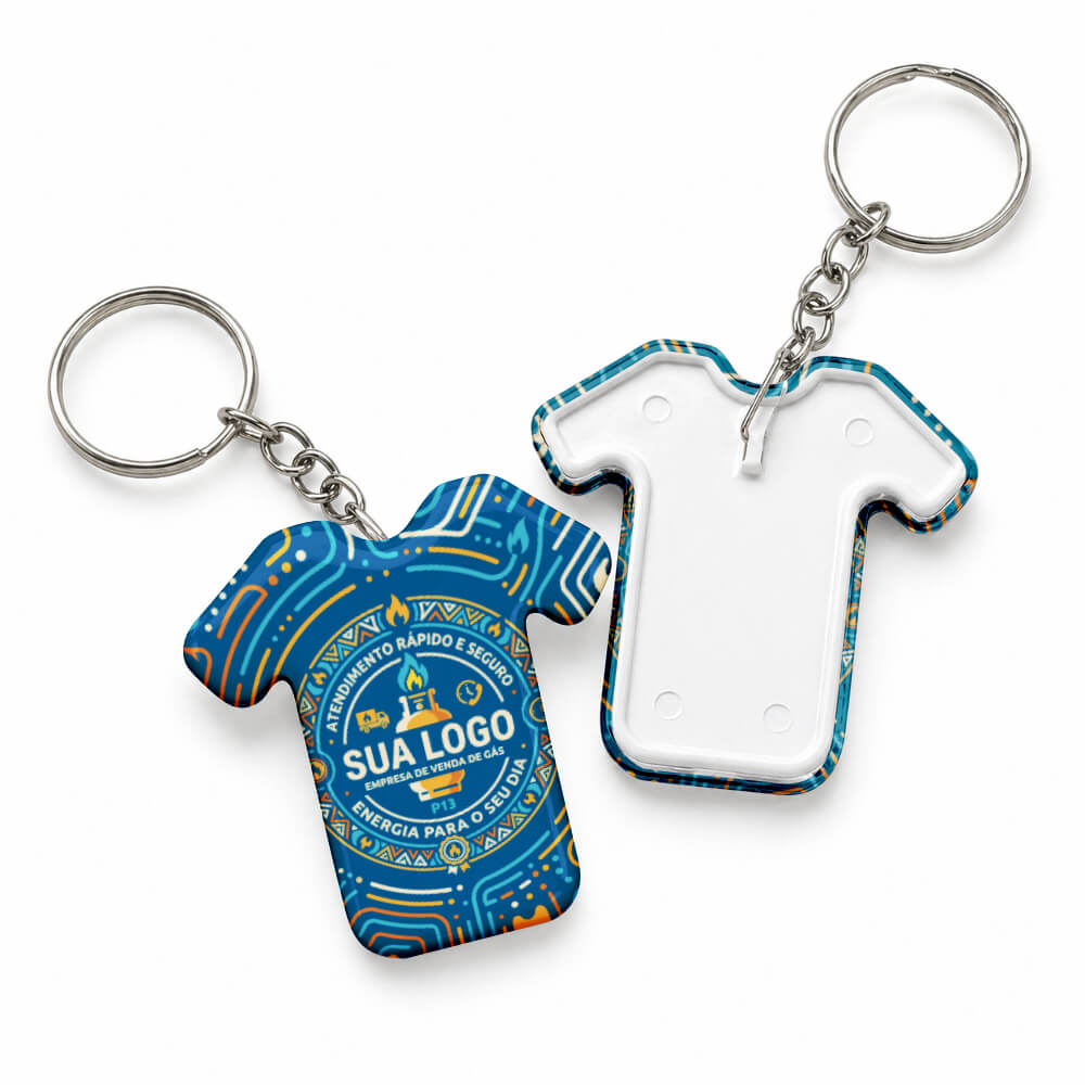 Bottons E Pins Personalizados Uma Face Com Chaveiro Modelo Camisa (59x60mm)