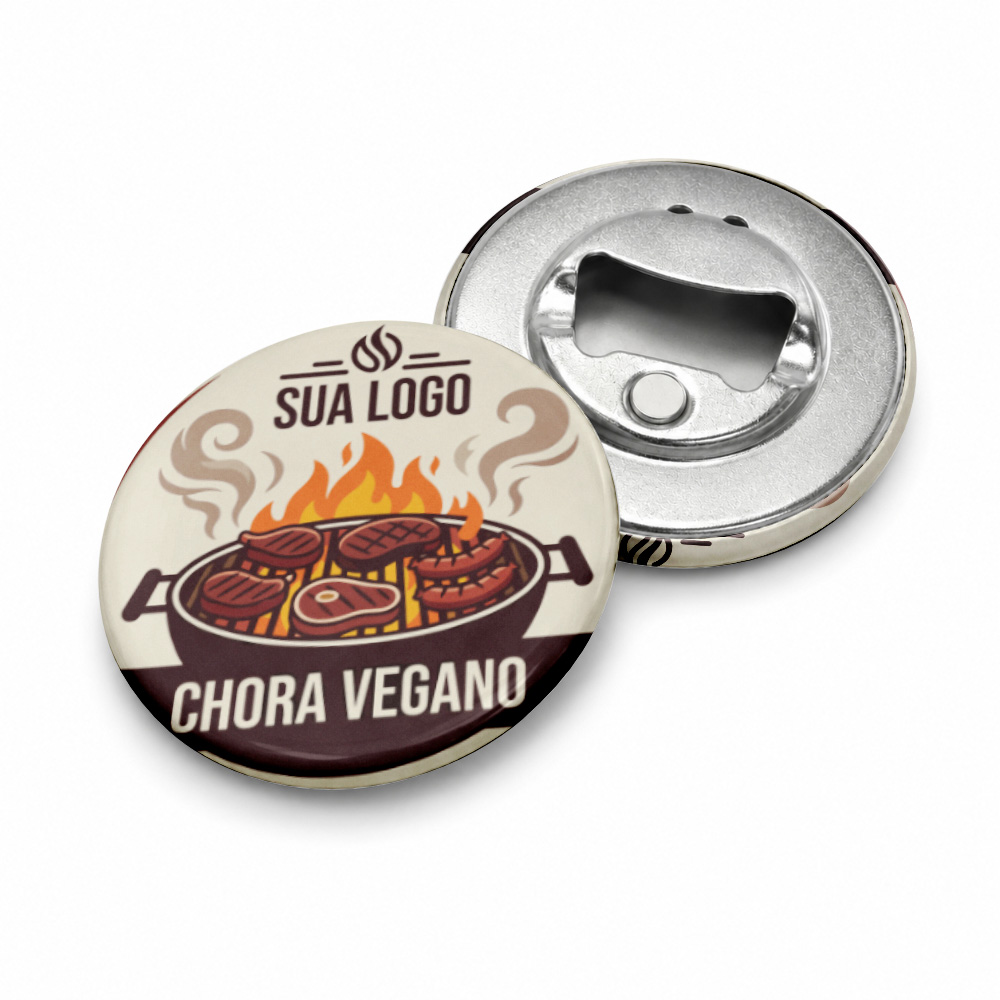 Bottons E Pins Personalizados Com Abridor Modelo Redondo (55mm)