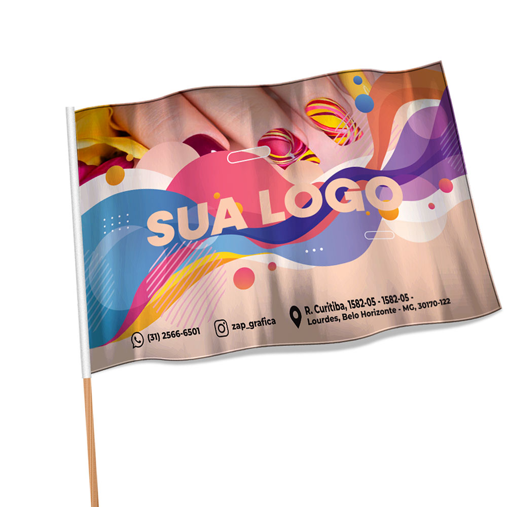 Bandeiras Oxford Costura Linha Branca Overlock Com Bastão (1400x900mm)