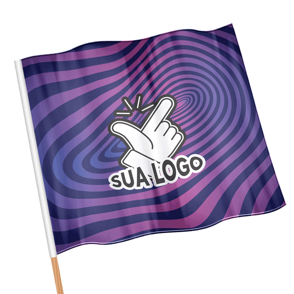 Bandeiras Oxford Costura Linha Branca Overlock Com Bastão (Metro Quadrado)