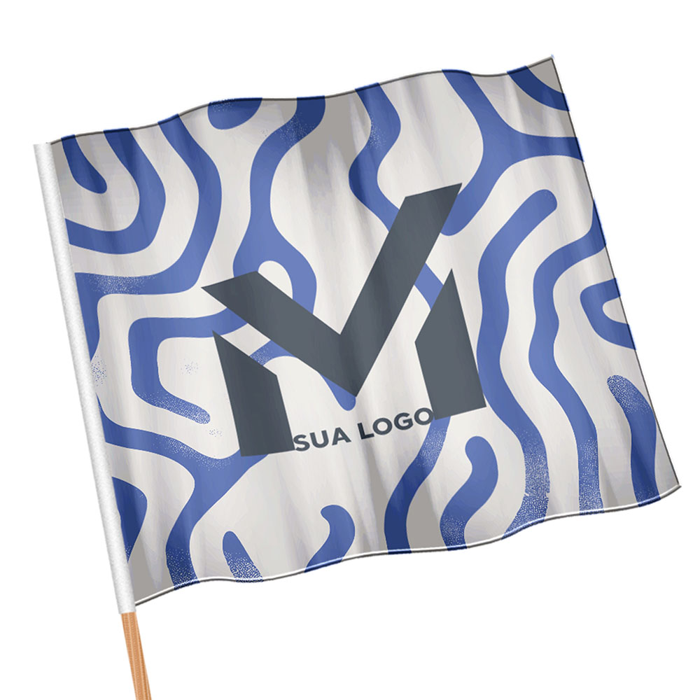 Bandeiras Oxford Costura Linha Branca Overlock Com Bastão (Metro Quadrado)