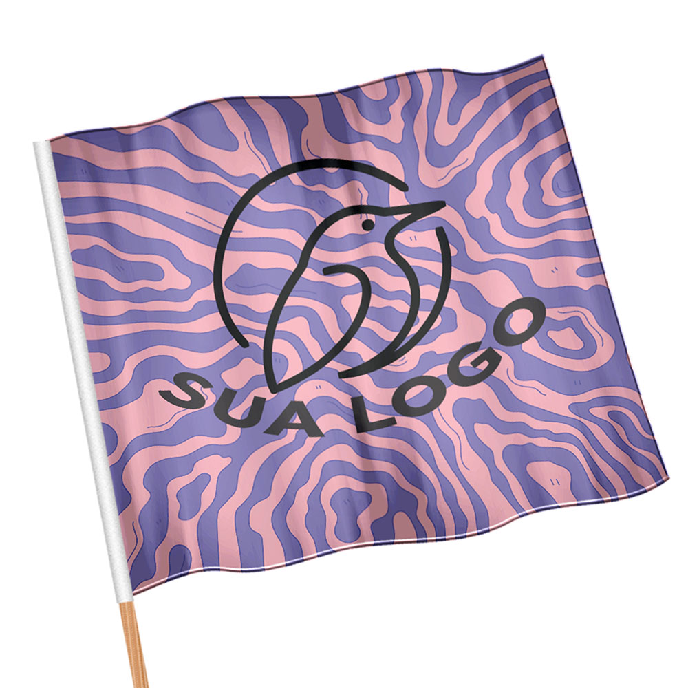 Bandeiras Oxford Costura Linha Branca Overlock Com Bastão (Metro Quadrado)