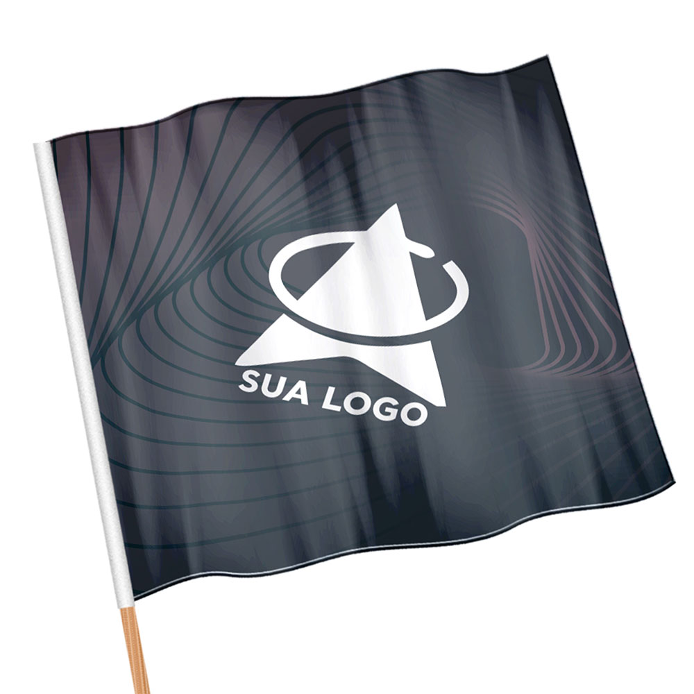 Bandeiras Oxford Costura Linha Branca Overlock Com Bastão (Metro Quadrado)