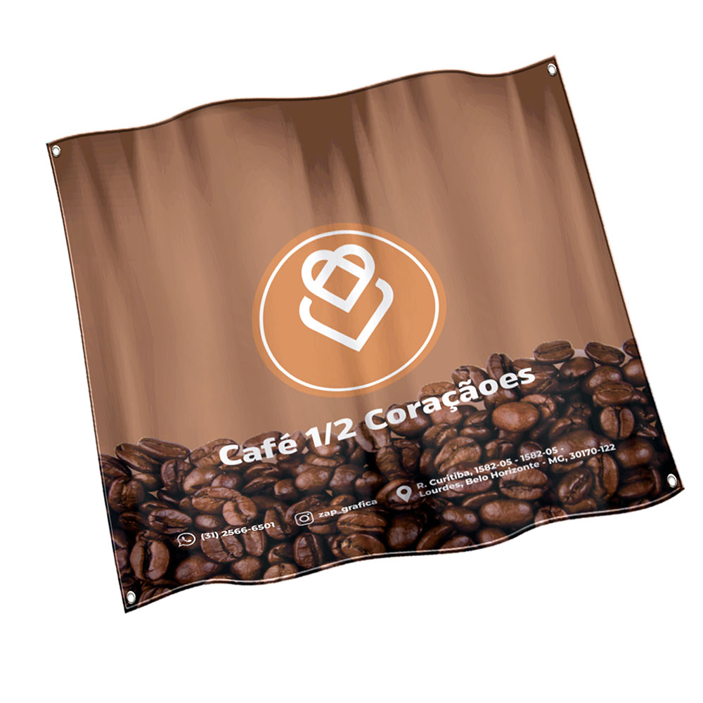 Bandeiras Oxford Costura Linha Branca Overlock Com Ilhós (Metro Quadrado)