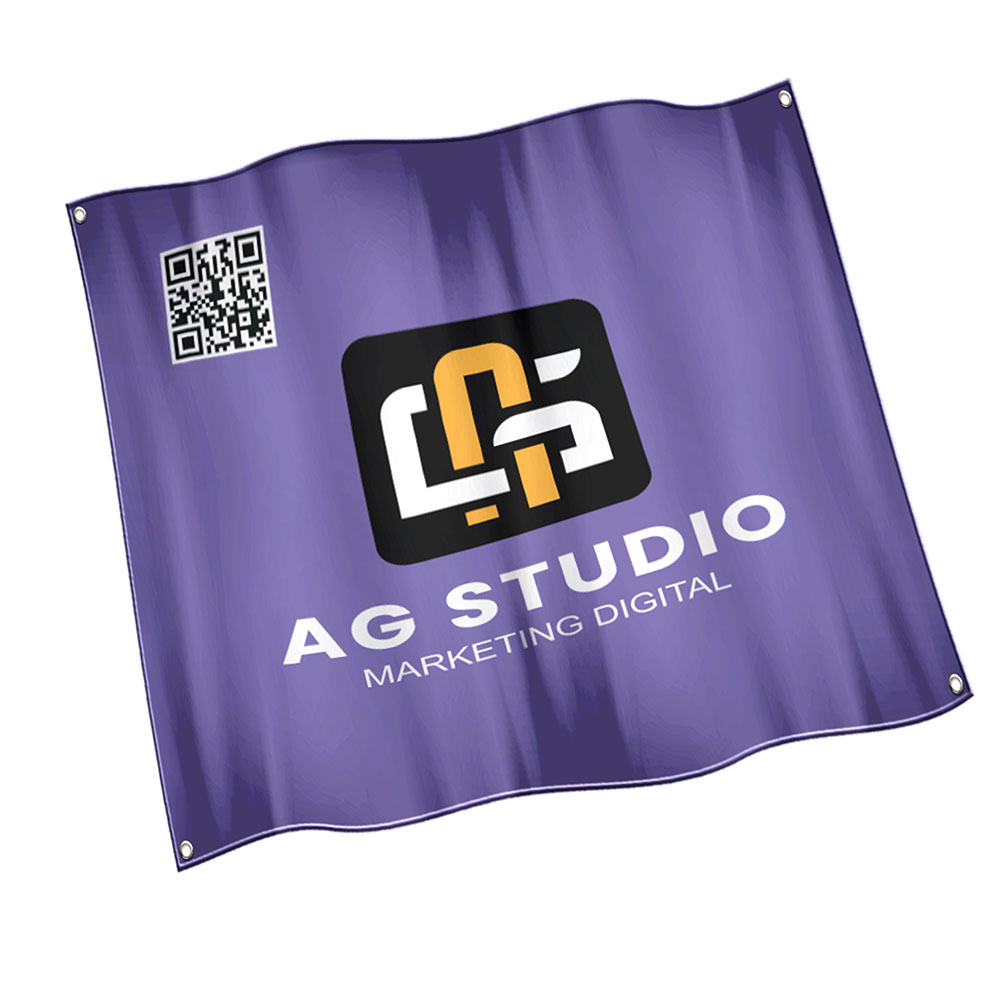 Bandeiras Oxford Costura Linha Branca Overlock Com Ilhós (Metro Quadrado)