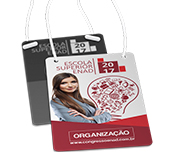 Credenciais Couchê 250g Verniz Uv Total Frente Com Cordão Sem Clip Jacaré (87x120mm)