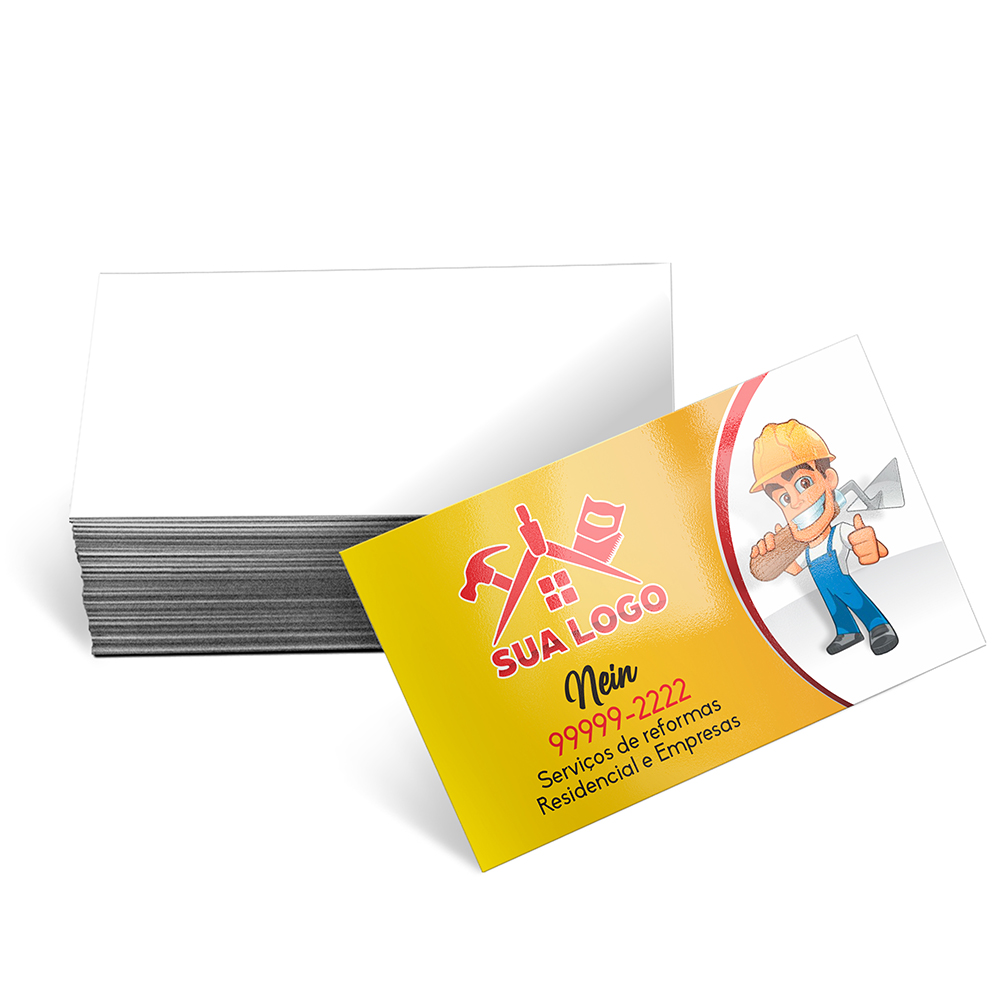 Cartões De Visita Couchê 250g Verniz Uv Total Frente