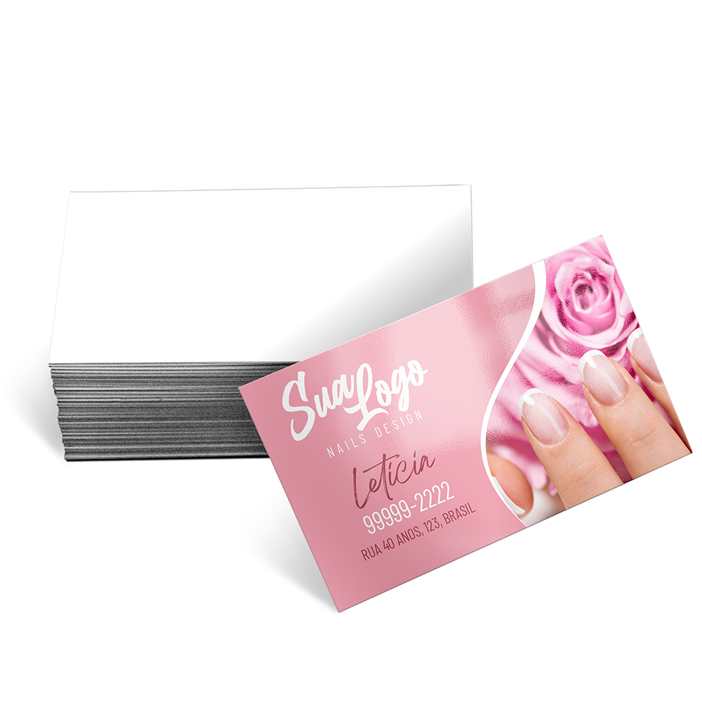 Cartões De Visita Couchê 250g Verniz Uv Total Frente